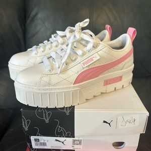 PUMA x Baby Phat platform sneakers, pink and white, worn once